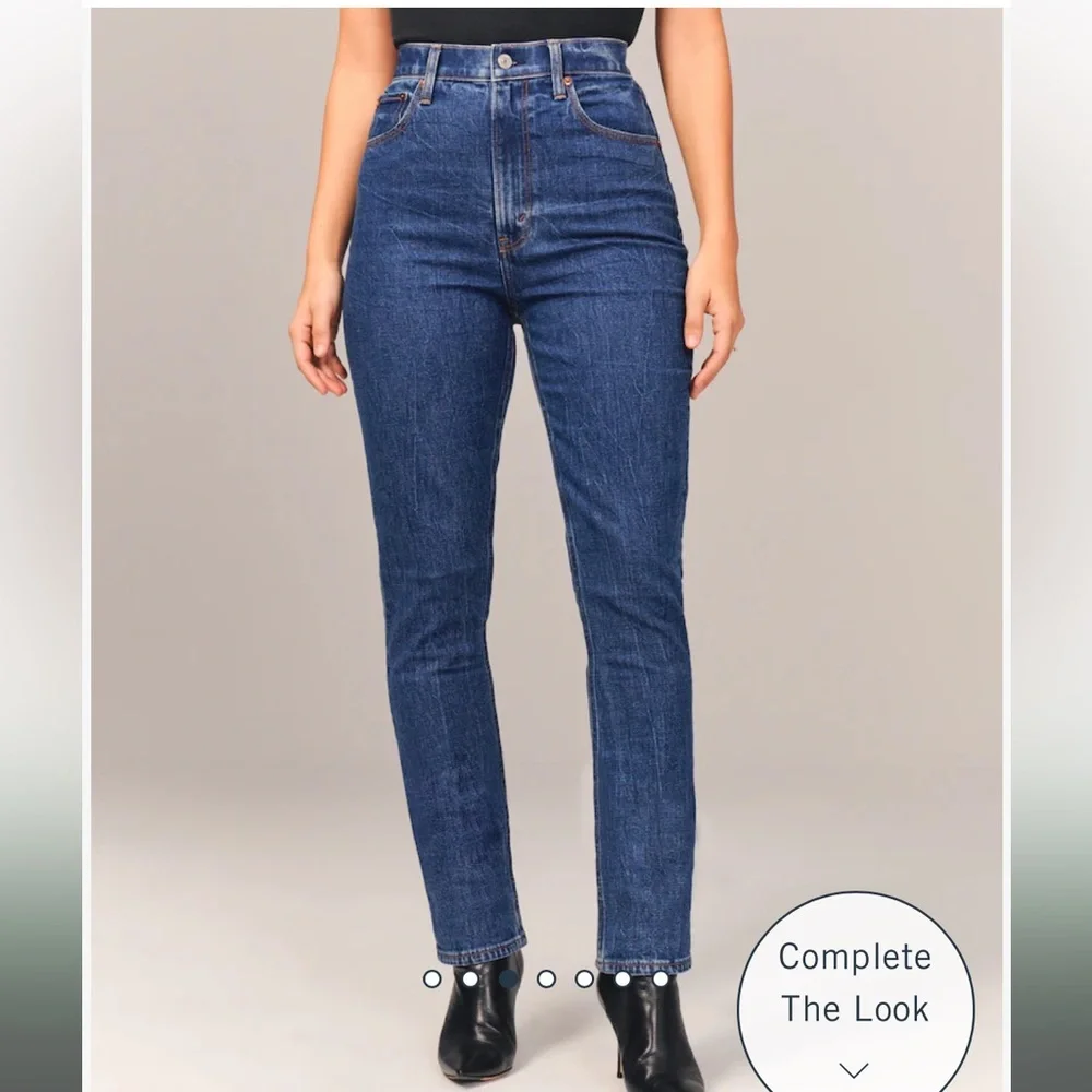 Abercrombie & Fitch Curve Love Ultra HighRise 90s Slim Straight Jean 34/18 35/20 - Picture 1 of 15